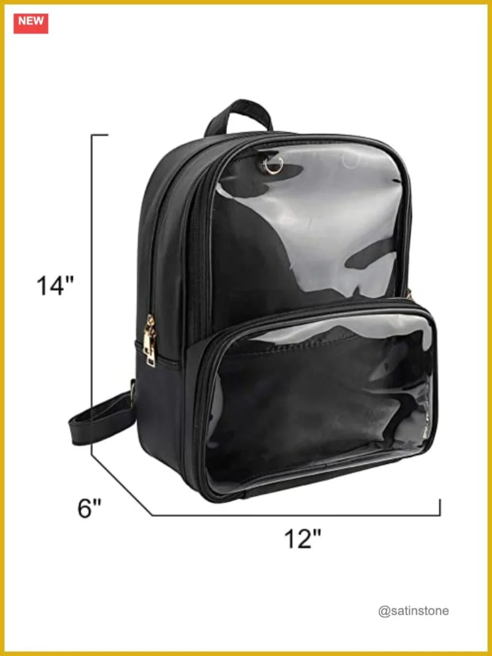 ITA Backpack Double Window Candy PU Leather Backpack with Pin Insert